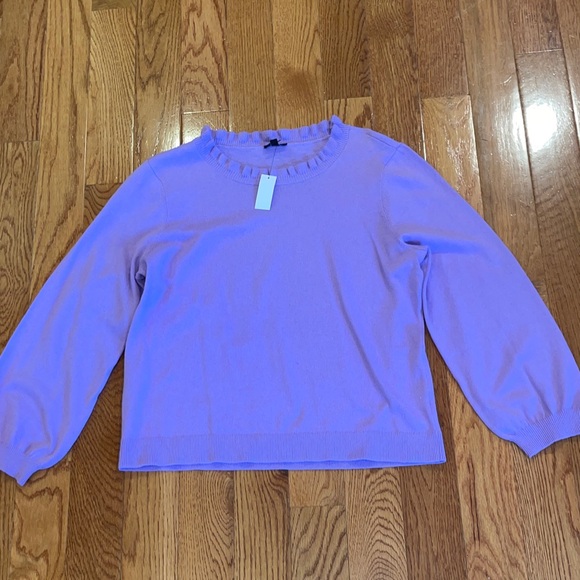 Talbots Lavender Ruffled Neck Sweater - Picture 7 of 8